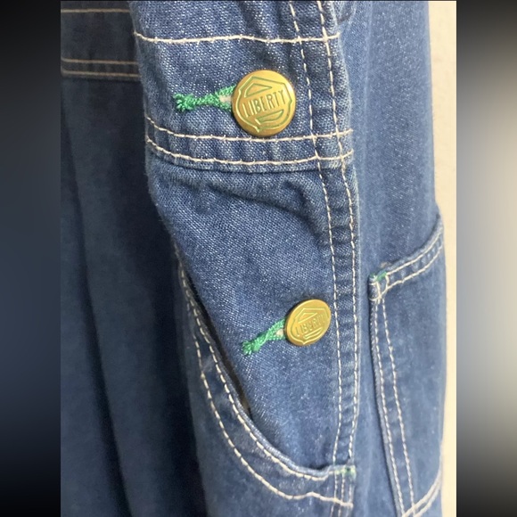 Liberty Overalls Mens 38x25  Blue Jean Denim Bibs Carpenter Farmer Workwear - Picture 7 of 10